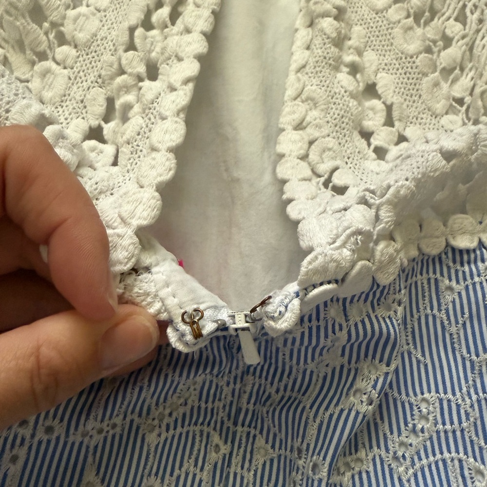 Lilly Pulitzer Light Blue Eyelet Halter Mini Dress - Picture 13 of 15